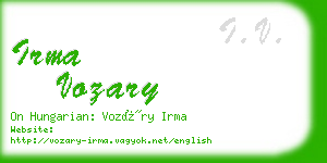 irma vozary business card